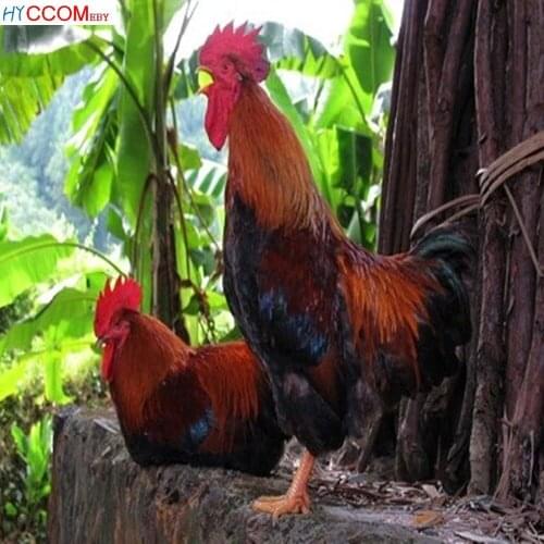 5d diy New generation full diamond embroidery diamond cross stitch crystal sets decorative animal scarlet Rooster under the tree