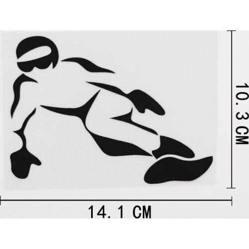 14.1CMX10.3CM Snowboard Extreme Sports Snow Winter Man Vinyl Car Sticker Black/Silver 8A-0292