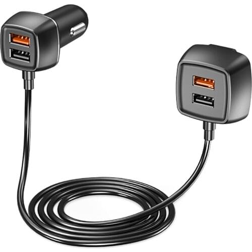 12V 24V 1.5m Cable Car USB Chargers x4 Splitter Cigarette Lighter Converter Adapter For Caravan Trailer Truck Off Road 4x4 Boats