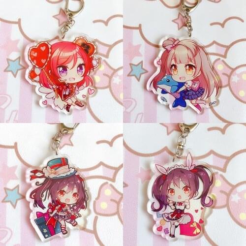 Anime Love Live Kotori Minami Keychain Fans Collection Fashion Figures Cartoon Print Acrylic Key Chain School Bag Charm Llaveros