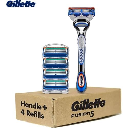 Shaving Razor Blades for Gillette Fusion 5 Mens Shaving Cassettes Holder Safety Manual Shaver Straight Razor for Facial