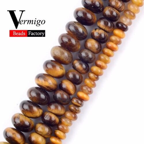 Wholesale 2x4x6x8mm Natural Stone Yellow Tiger Eye Rondelle Accessories Beads For Jewelry Making Abacus Beads Diy Bracelet