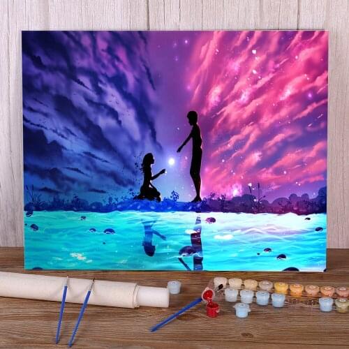 Scenery The Hero DIY Painting By Numbers Complete Kit Acrylic Paints 50*70 Paiting By Numbers Home Decor Kids Handiwork
