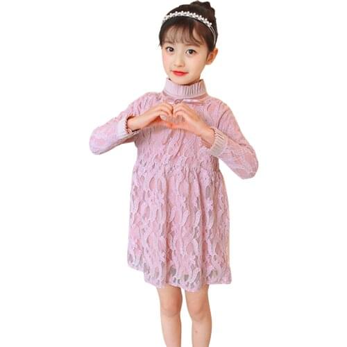 Kids Dresses For Girls Lace Girls Dress Kids Big Bow Children Party Dress Spring Autumn Childrens Costumes For Girls