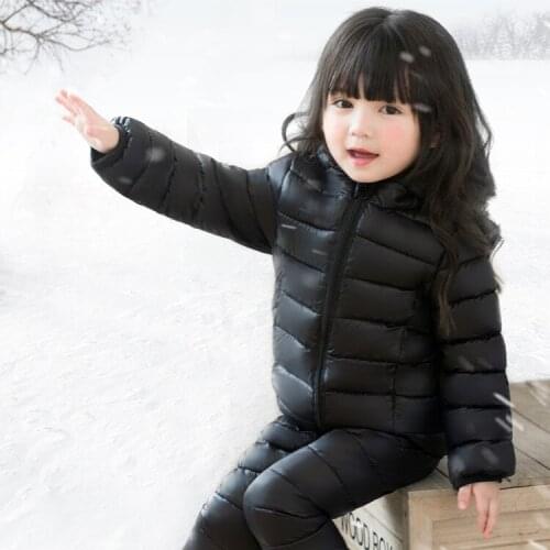 Kids Girls Boys Winter Autumn Clothing Sets Cotton Down Warm Hooded Jacket + Pant 2PCS Fashion Sport Snowsuits For Kids Clothing