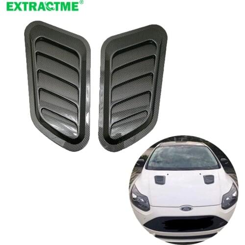 Universal Carbon Fiber Car Decorative Cell Air Flow Intake Hood Scoop Bonnet Vent Cover Stickers Decoration Styling