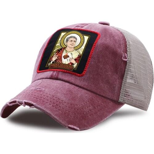 Casual Unisex Trucker Hats Summer New Sports Baseball Caps Saint Anthony Vintage Print Mesh Baseball Cap Adjustable Snapback Hat