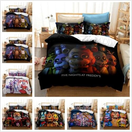Five Nights at Freddys FNAF Bedding Set 2/3Pcs Duvet Cover & Pillowcase(s) 3D Printed Quilt Cover Home Textile Gift