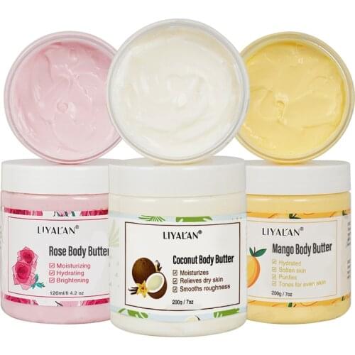 Organic Shea Body Butter Whipped Natural Rose Mango Body Lotion For Dry Skin Moisturizer Deep Hydration Whitening Wholesales