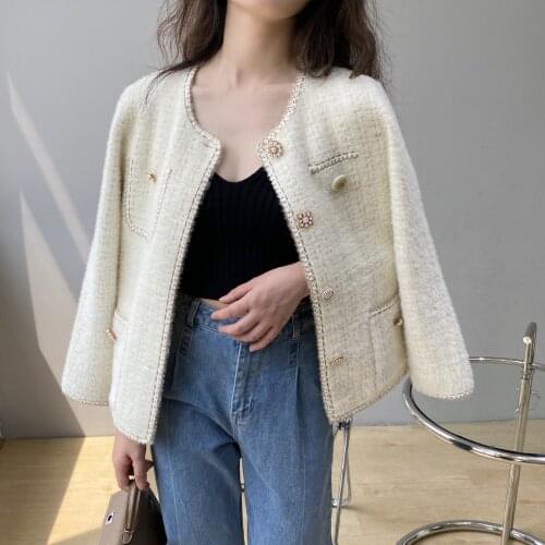 2021 Women Autumn Jacket Coat O-Neck Open Stitch Women Fashion Long Sleeve Jackets Tops For Women Streetwear