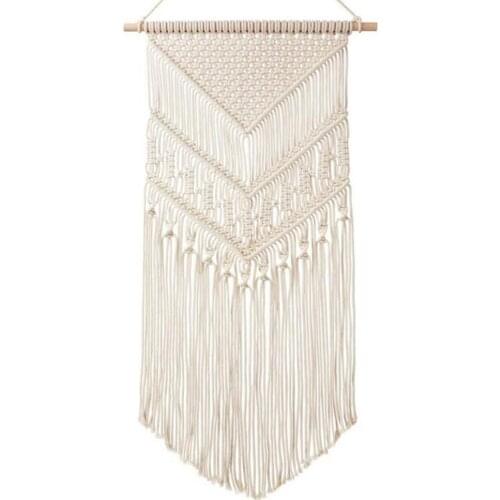 Northern European Style Macrame Hand-woven Cotton Tapestry Bohemian Hanging Ornament Wall Decoration For Bedroom Living Room