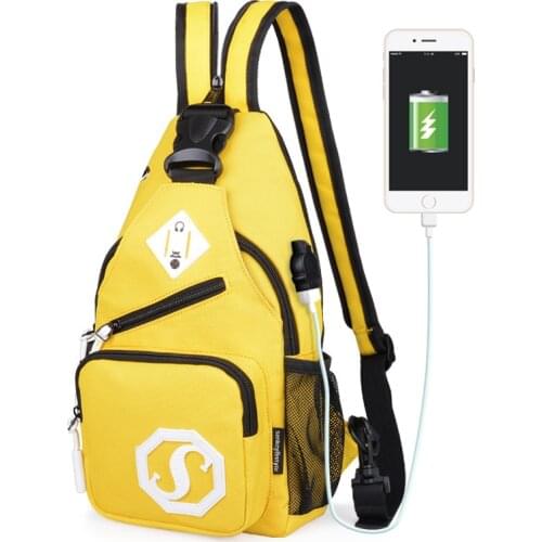 Men Women Small Backpack 2021 Casual Girls Chest Bag with Earphone Hole Female Backpack Multi-Functional Rucksacks Mochila Mujer