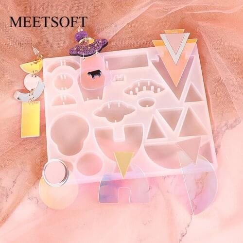 MEETSOFT Trendy Flower Letter UV Epoxy Resin Silicone Molds of DIY Handmade Making Findings Pendant Jewelry Accessory Tools
