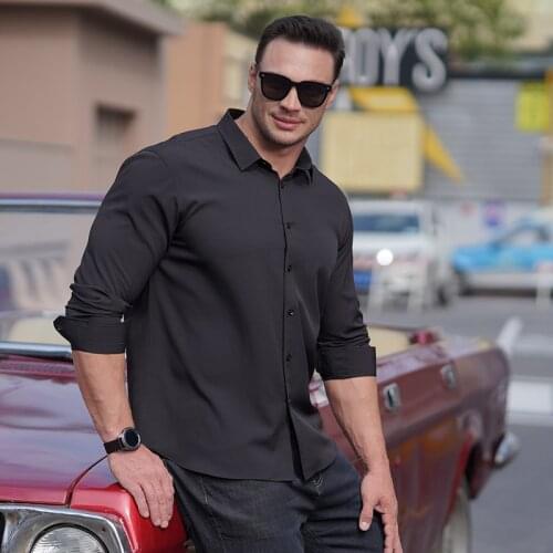 Plus large size 10XL 8XL 7XL 6XL mens business casual long sleeve shirt classic mens social dress shirt (oversized plus size)