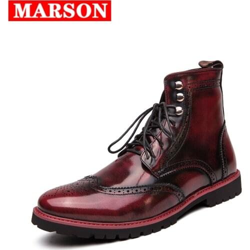 New Men Boots 2020 Autumn Chelsea Boots Male Zapatos De Hombre Leather Casual Boots Men Comfy Lace up Anti-Slip Boots Plus Size