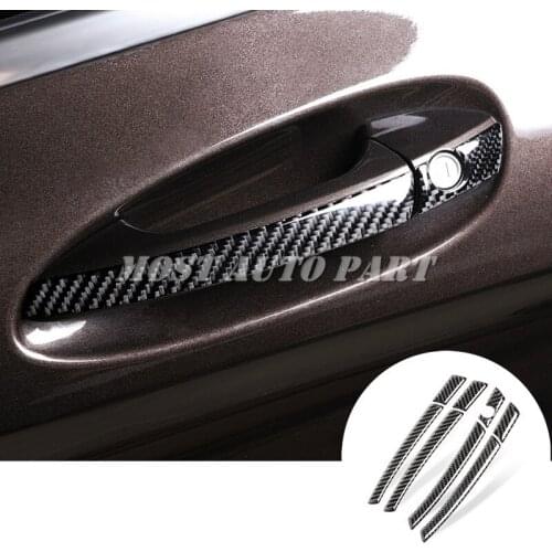 Carbon Fiber Car Door Handle Cover Trim 8pcs For Benz CLA C117 W117 2013-2018 Car accesories interior Car Trim