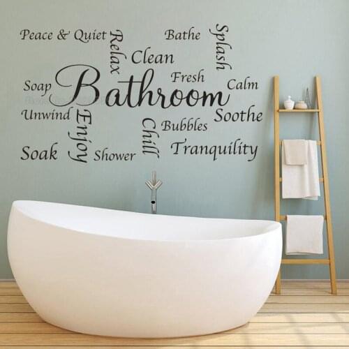Bathroom Word Wall Sticker Art DIY Toilet Rules Waterproof Quote Wall Decal Removable Wallpaper Home Bath Wall Decal Decor LL967