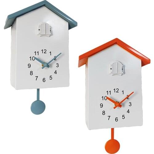 Cuckoo Wall Clock Minimalist Quiet Sweep Kitchen Pendulum Clock Shelf Home
