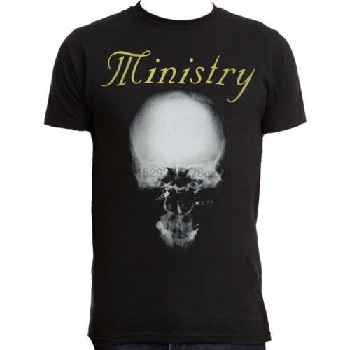 New Ministry Band Mind Skull Heavy Metal Black Shirt (MED-2XL) badhabitmerch