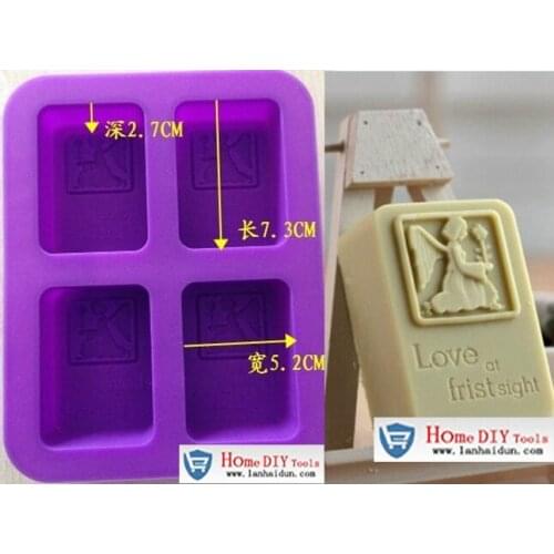 New silicone mold handmade soap mold candle soap mold Love at first sight square shape clay craft mold diy tools