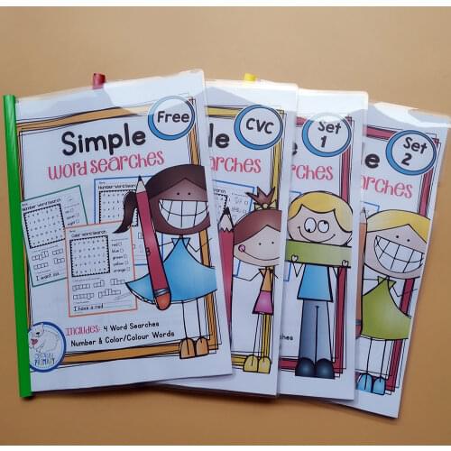 Educational Toys for Children Learn English Simple Word Search Bundle WorkSheets Interactive Phonics Coloring Practice Book Kids