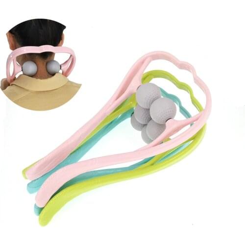 Plastic Pressure Point Therapy Neck Massageador Massagem Relieve Hand Roller Neck Massager for Neck Shoulder Trigger Point
