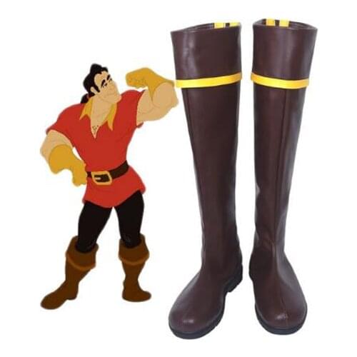 Beauty and the Beast Prince Gaston Cosplay Boots Shoes Anime Party Cosplay Show Boots Custom Made for Adult Men Shoes
