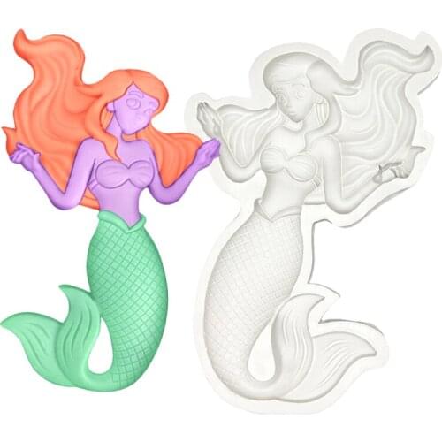 Mermaid Silicone Sugarcraft Mold Resin Tools Cupcake Baking Mould Fondant Cake Decorating Tools