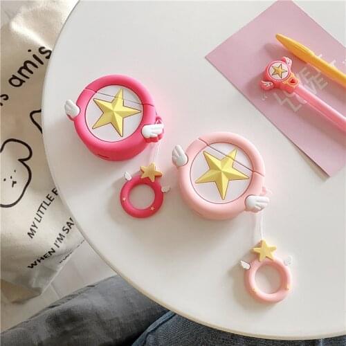 Anime Cartoon Card Captor Sakura Lanyard 3D Silicone Bluetooth Wireless Accessories Earphone Protection Case for Headset
