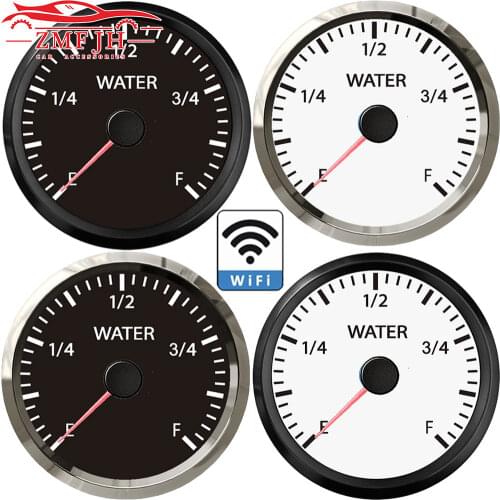 Universal 52mm Wifi Water level gauge E-1/4-1/2-3/4-F Display Water Level Meter For 9-32V Boat Marine Yacht Car Pointer Gauge