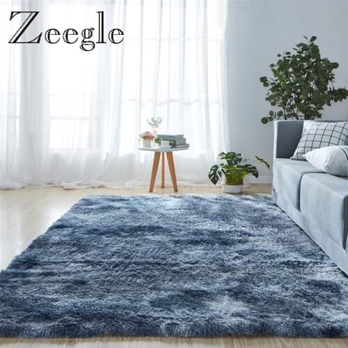 Zeegle Fluffy Carpet Large Size Decoration Living Room Rug Polyester Soft Sofa Area Rug Foot Mat Bedside Carpet Mat Floor Rug