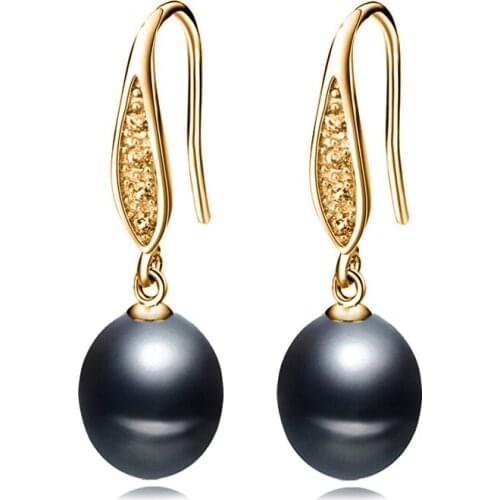 Real Wedding Natural Freshwater Pearl Earrings Women,925 Sterling Silver Earrings Water Drop Pearl Party