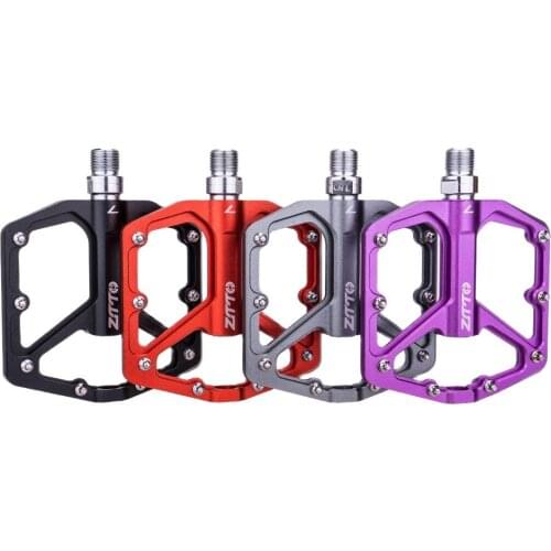 ZTTO MTB Flat Pedal Plate AM Enduro Bike Smooth Seal Bearings CNC Aluminum Alloy Ultralight 9/16 Thread Large Area For Gravel