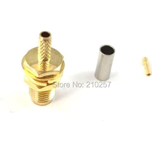 1pc SMA Female Jack Nut RF Coax Connector Crimp for RG316,RG174,LMR100 Cable Straight Goldplated