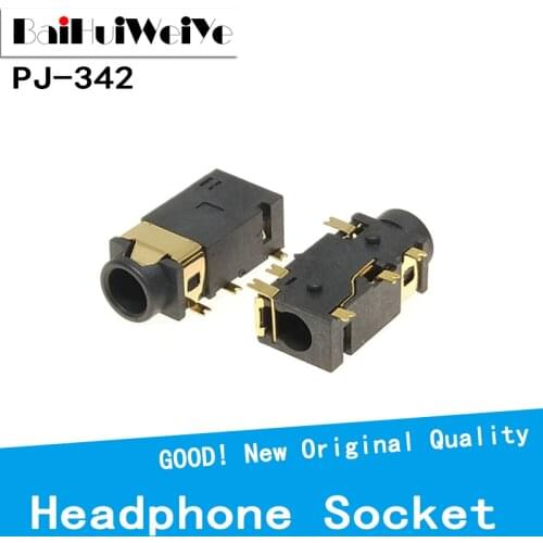 10PCS/LOT 3.5 MM headphone socket Audio socket PJ-342 Surface mounted 6 feet Double track gold plated PJ342