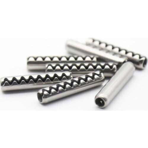 10pcs M5 stainless steel toothed pins serrated elasticity pin corrugated opening dowels cylindrical dowel GB879 10mm-35mm long