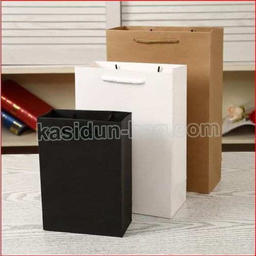 100PCS/lot) 10 SIZE available wholesale high quality black white brown paper shopping bag