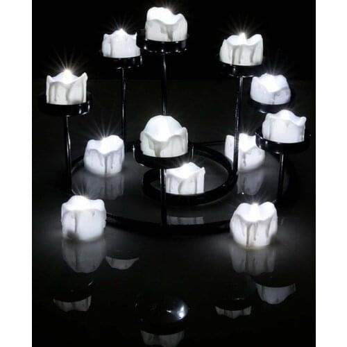 12pcs/lot White Tear Drop Led Candle Tea Light Flicker Romance Lamp Flameless Candles Tealight for Wedding Birthday