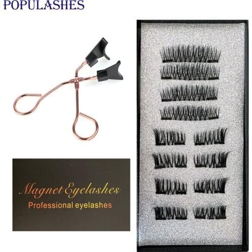 12Pcs 2 Magnetic Lashes Applicator Quantum Eyelash Tweezers kit Plastic Box Packing Faux Mink Eye Extension Waterproof Magnet