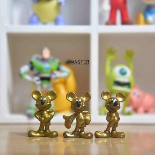 3PCS/Set 4cm Disney twist golden Mickey cartoon Mini Doll Toy