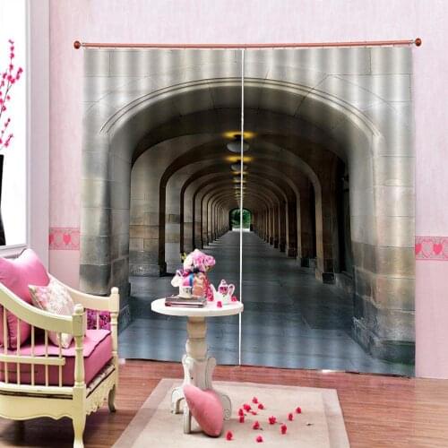 3D Curtain Luxury Blackout Window Curtain Living Room stereoscopic curtains tunnel curtains