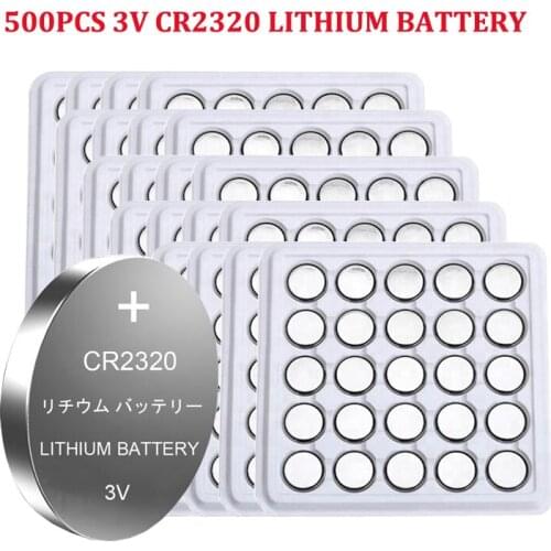500PCS CR2320 DL2320 2320 3V Lithium Button Coin Battery DL2320 130mah Cell Batteries For car key High-Performance button cell