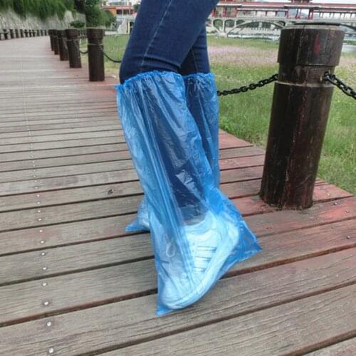 20Pair Rain Shoe Covers Disposable High Top Shoe Covers Waterproof Thick PE Women Men Anti-Slip Rainproof Outdoor Dust Resistant