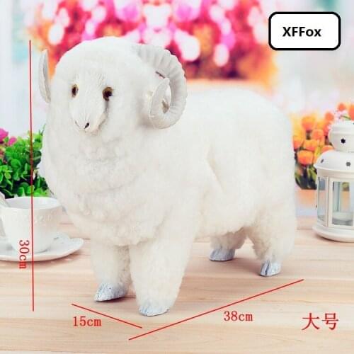 Big simulation sheep model polyethylene&furs real life white sheep doll gift about 38x15x30cm xf2122