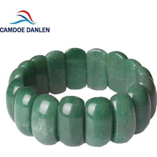 CAMDOE DANLEN 2018 Natural Stone Aventurine Jades Vintage Charms Elastic Bracelet Bangle For Women Men Jewelry Fashion Gift