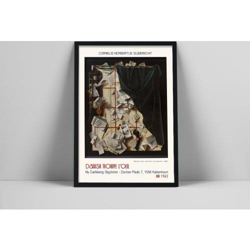 Cornelis Norbertus Gijsbrechts Wall Art Canvas Print Vintage Poster College Trompe l'oeil Painting for Living Room Home Decor