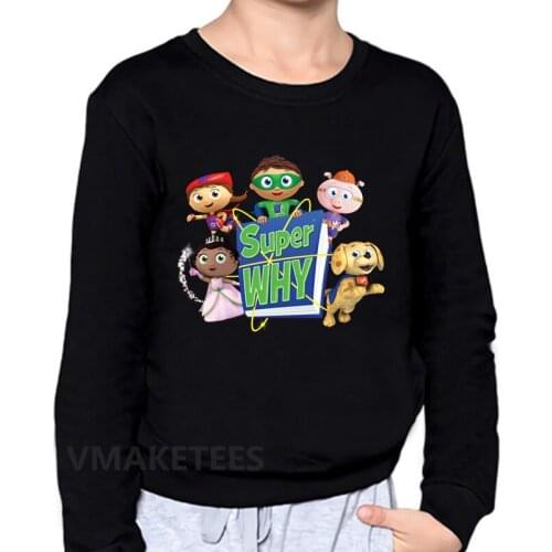 Kids Super Why Cartoon Print Hoodies Toddler Boys Girls Cotton Sweatshirt Children Autumn Tops Baby Funny Clothes,KYT5228