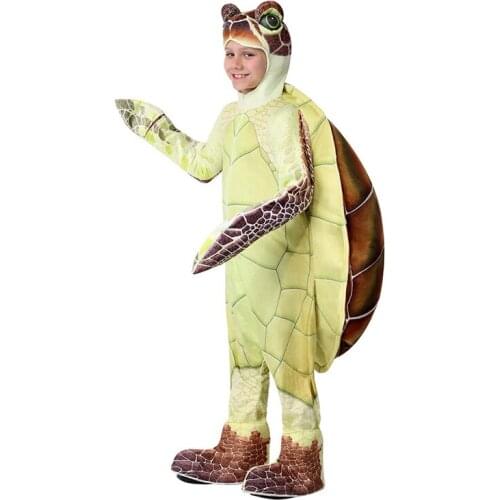 Kids Sea Turtle Costume Ocean Animal Green Chelonia Mydas Cosplay Halloween Costume For Children Carnival Party Suit Dress Up