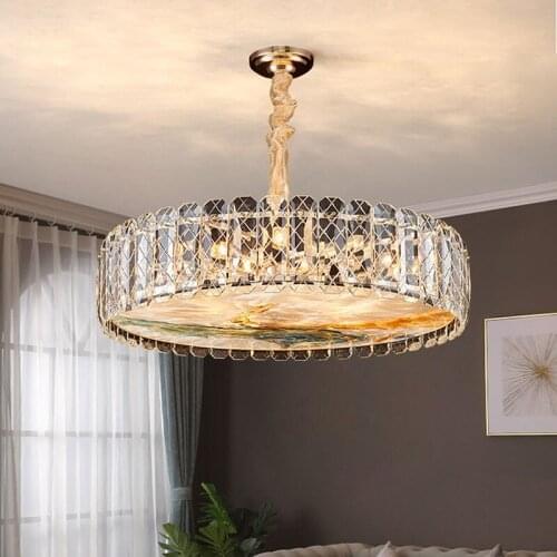 Enamel LED Crystal Chandelier Modern Simple Living Room Lamp Creative Luxury Lights Fixtures