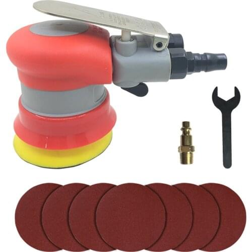 JiKong 3 Inch 75mm Pneumatic Air Orbital Sander Mini Micro Polisher Wood Furniture Finishing Car Waxing Polishing Velcroo Pad